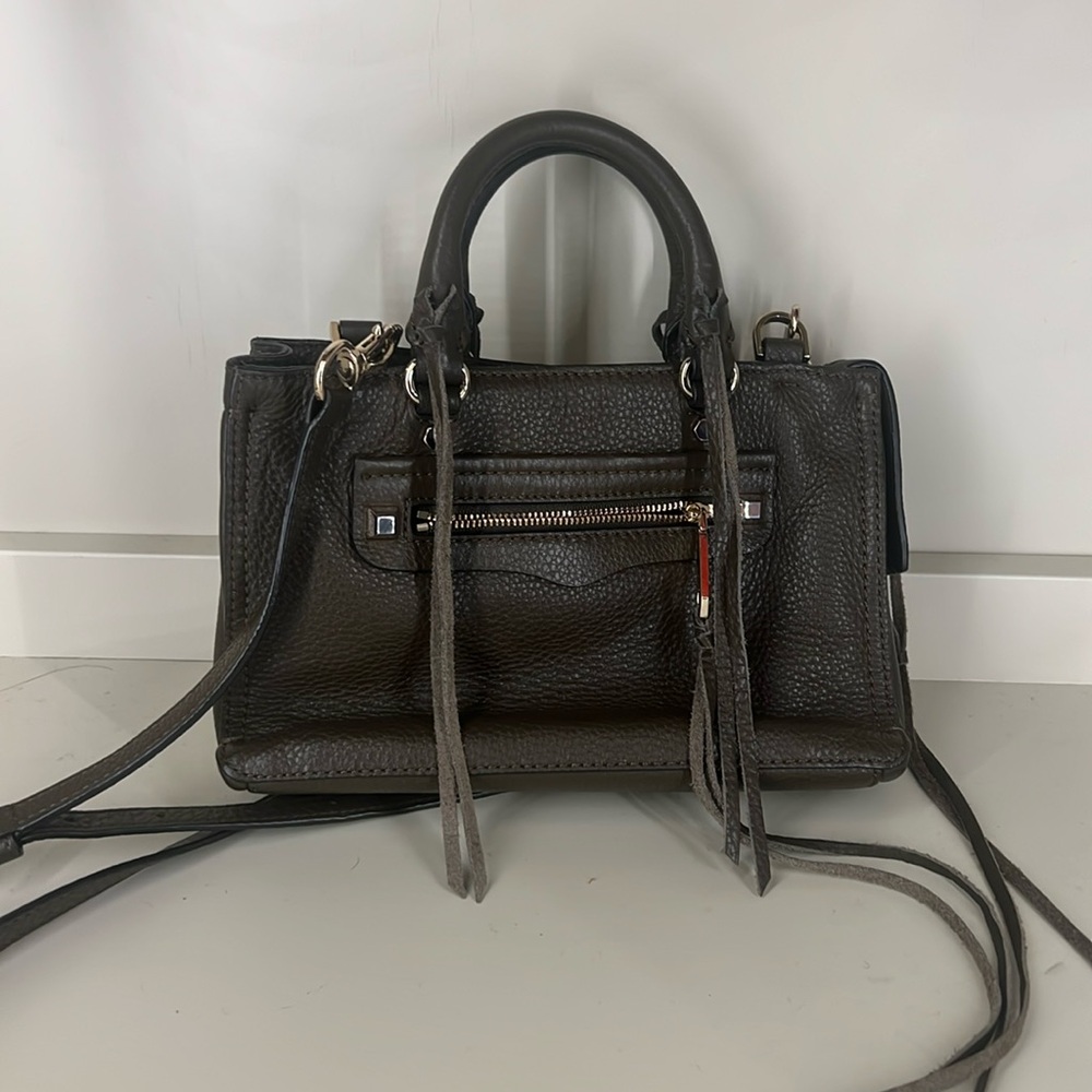 Rebecca Minkoff Micro Regan Satchel, Olive Green crossbody, detachable straps